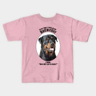 Lucky Rottweiler Kids T-Shirt